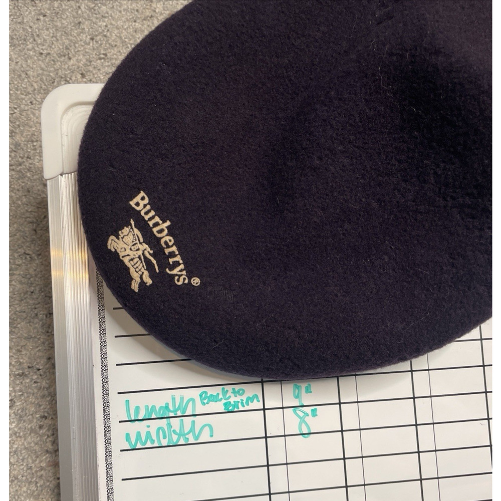 Vintage Burberrys Newsboy Cap Beret Sz 7 1/2" 100% Wool Hunting Hat England - Picture 13 of 13